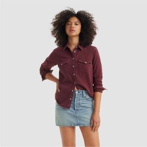 Levi’s Ultimate Western Denim Shirt Windsor Wine Size XS NWT